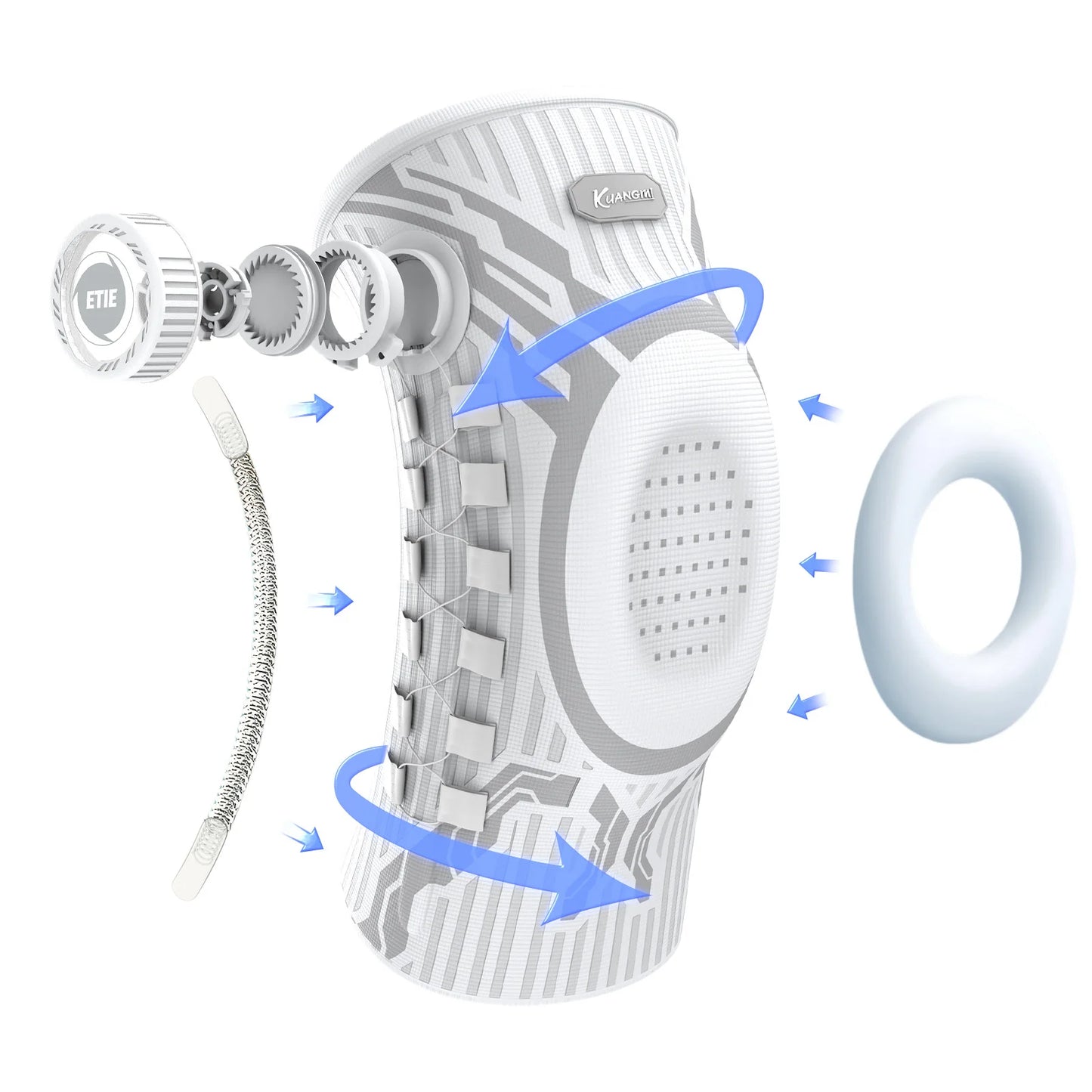 Smart Knob Knee Brace with Patella Gel Pad and Lateral Stabilizer, Compression Knee Brace for Exercise (Single)