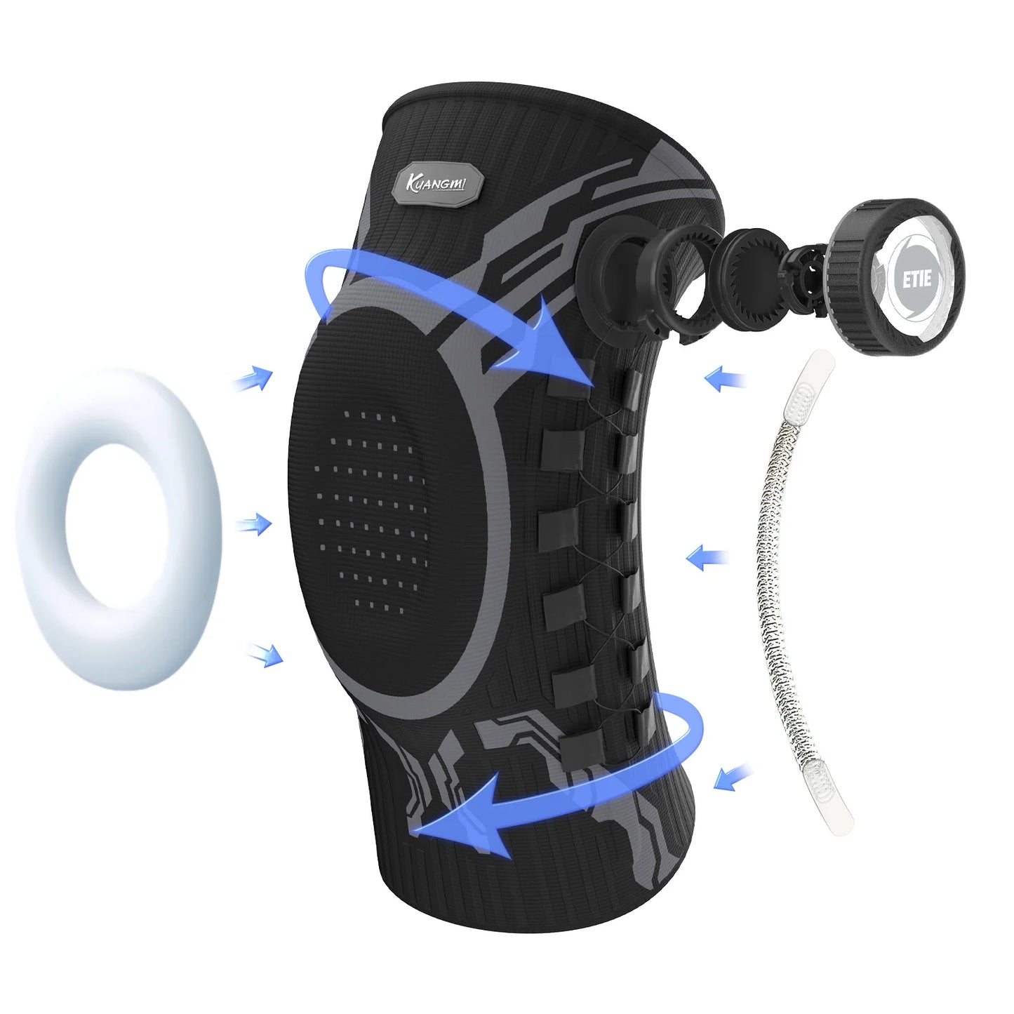 Smart Knob Knee Brace with Patella Gel Pad and Lateral Stabilizer, Compression Knee Brace for Exercise (Single)