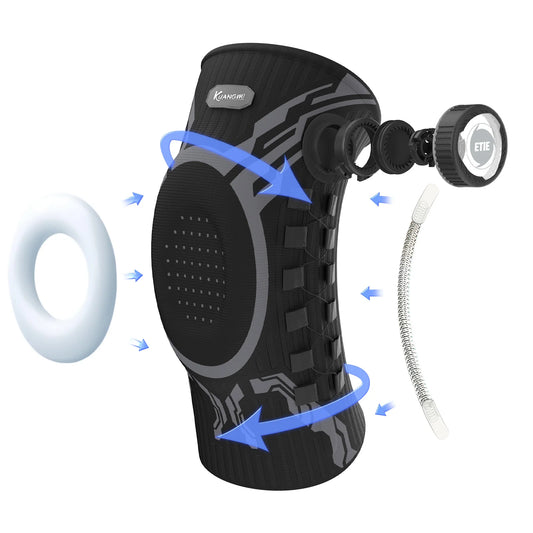 Smart Knob Knee Brace with Patella Gel Pad and Lateral Stabilizer, Compression Knee Brace for Exercise (Single)