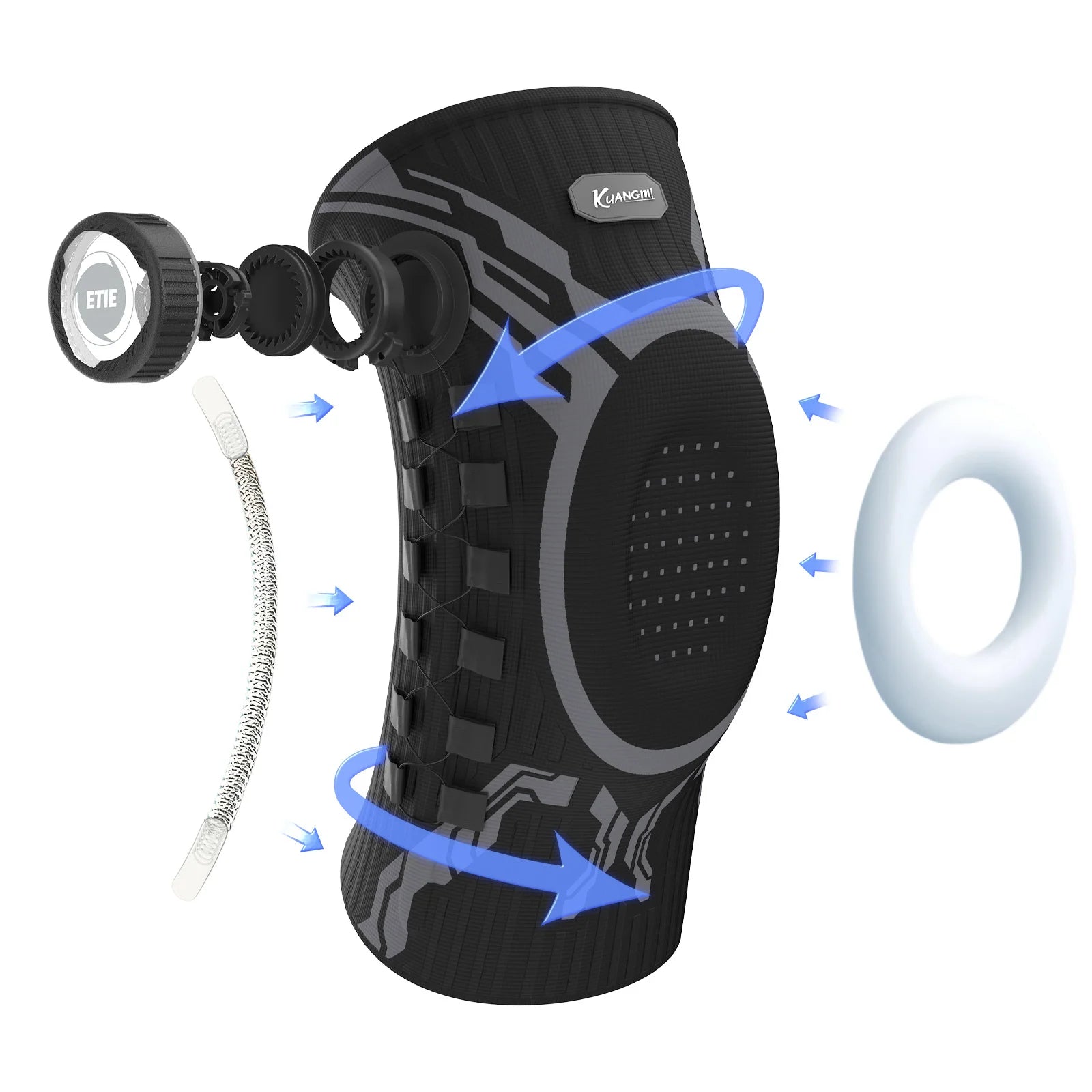 Smart Knob Knee Brace with Patella Gel Pad and Lateral Stabilizer, Compression Knee Brace for Exercise (Single)